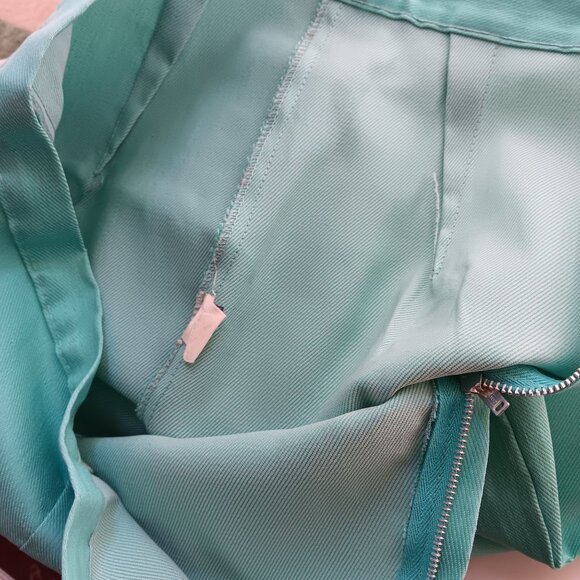 26" Vintage 1960's Womens Shorts Medium Rockabilly HIGH WAIST COUNTRY FRAY Blue - Picture 5 of 6